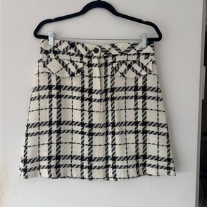 W Collection Elegant Houndstooth Mini Skirt Size 42